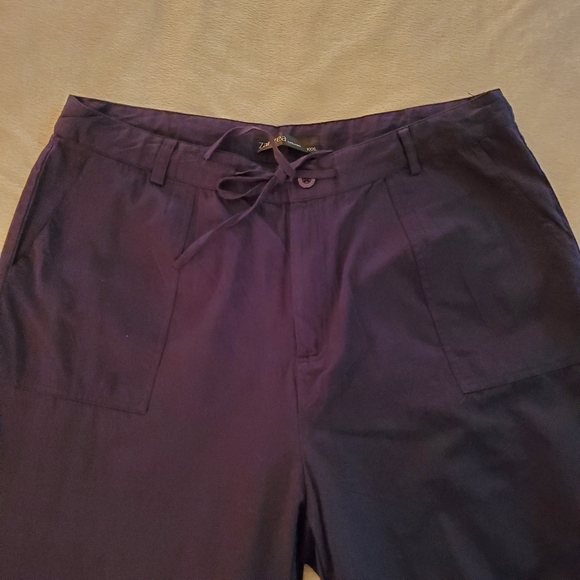 Zanzeea Light Cotton Wide Leg Pants XL Navy Blue NWT - Picture 3 of 6